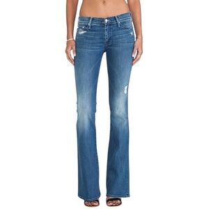 Mother The Cruiser Low Rise Flare Leg Jeans 27 in Graffiti Girl